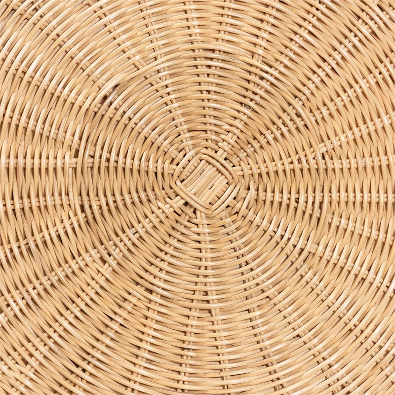 bali & pari Hideo Natural Rattan End Table Wicker Sculptural Accent Table