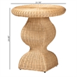 bali & pari Hideo Natural Rattan End Table Wicker Sculptural Accent Table