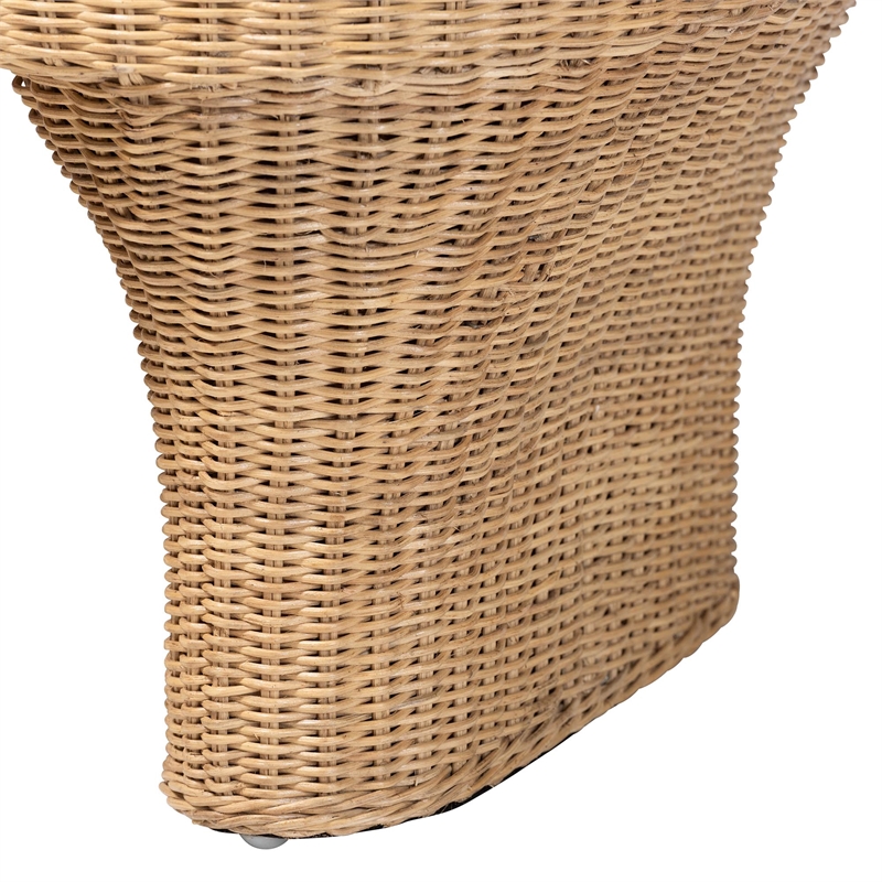 bali & pari Canika Natural Rattan Coffee Table with Checkered Tabletop