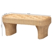 bali & pari Canika Natural Rattan Coffee Table with Checkered Tabletop