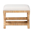 bali & pari Christy Natural Rattan Ottoman Hand Wrapped Wicker Accent Stool