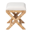 bali & pari Christy Natural Rattan Ottoman Hand Wrapped Wicker Accent Stool