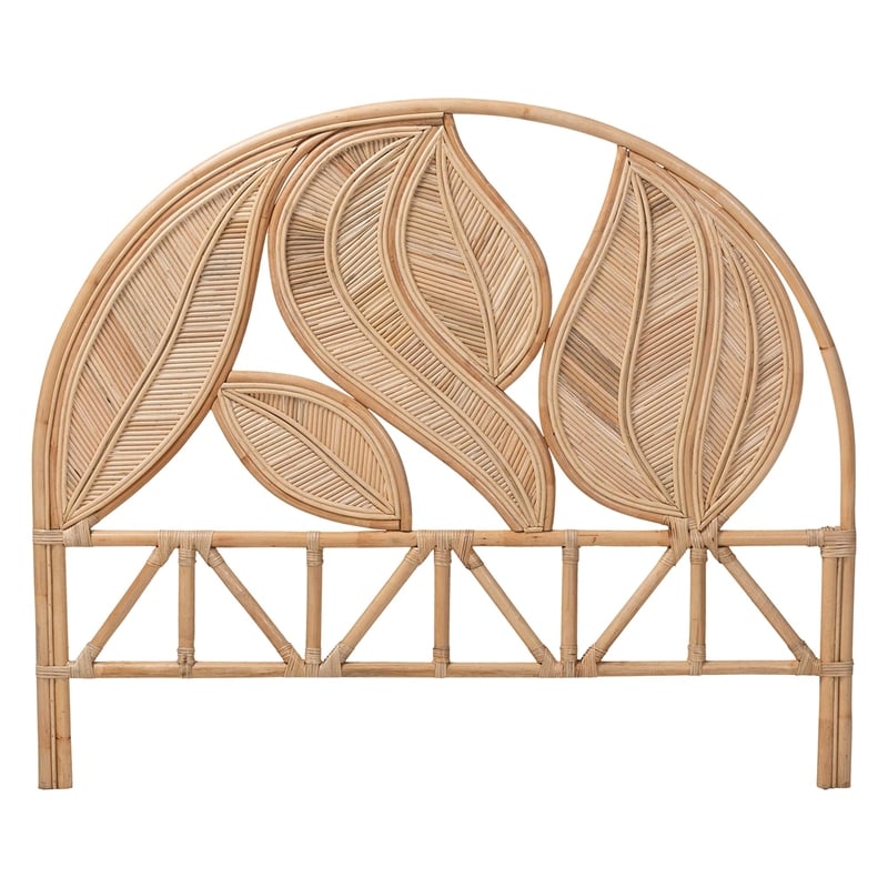 bali & pari Lifen Natural Rattan Standalone Headboard Panel Headboard Queen