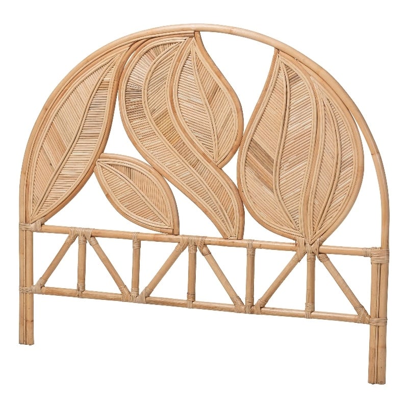 bali & pari Lifen Natural Rattan Standalone Headboard Panel Headboard Queen