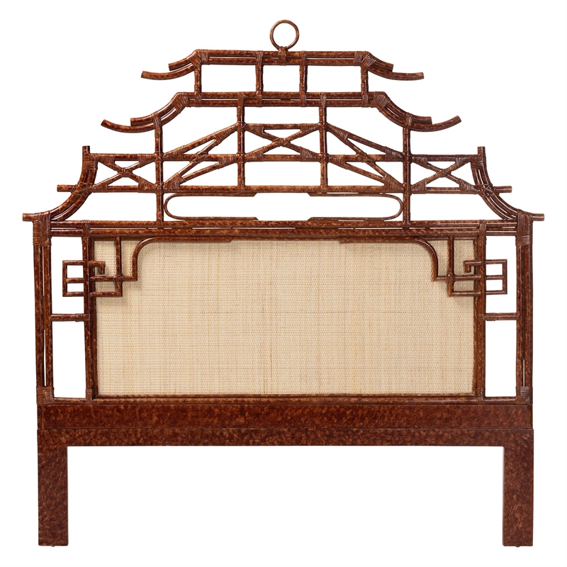 bali & pari Tamiko Marbled Tortoise Rattan Freestanding Headboard King