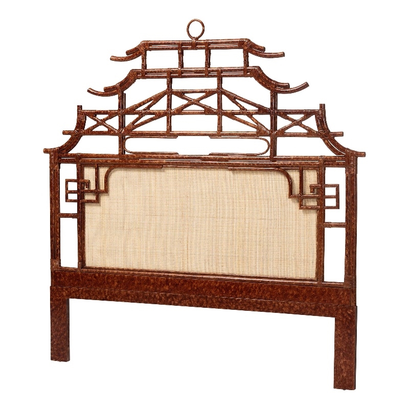 bali & pari Tamiko Marbled Tortoise Rattan Freestanding Headboard King