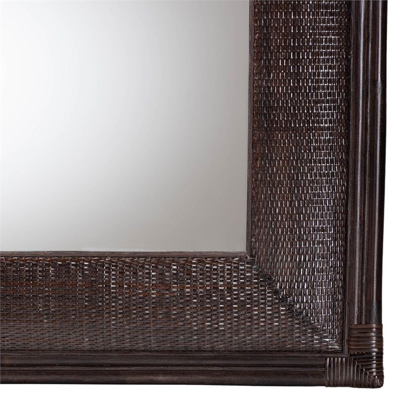 bali & pari Candela Natural Rattan Wall Mirror Handwoven Wicker Accent Piece