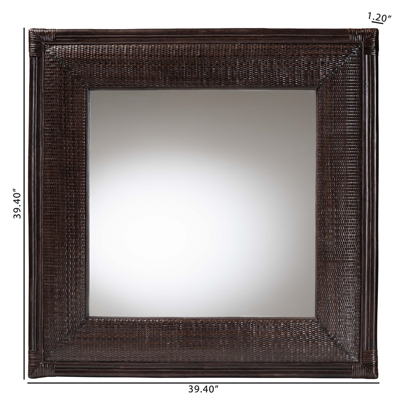 bali & pari Candela Natural Rattan Wall Mirror Handwoven Wicker Accent Piece