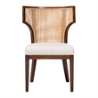 bali & pari Franco Dining Chair Sculpted Seating with Woven Rattan Backrest