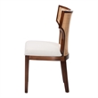 bali & pari Franco Dining Chair Sculpted Seating with Woven Rattan Backrest