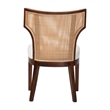 bali & pari Franco Dining Chair Sculpted Seating with Woven Rattan Backrest
