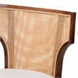 bali & pari Franco Dining Chair Sculpted Seating with Woven Rattan Backrest