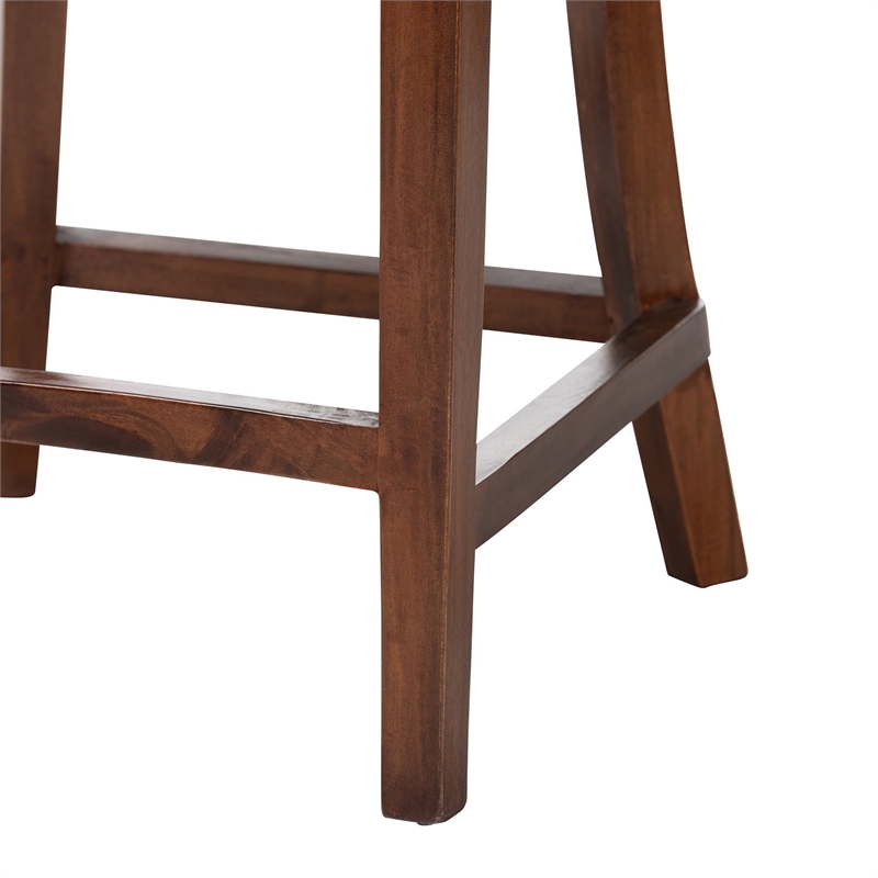 bali & pari Franco Counter Stool Sculpted Seating with Woven Rattan Backrest