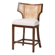 bali & pari Franco Counter Stool Sculpted Seating with Woven Rattan Backrest