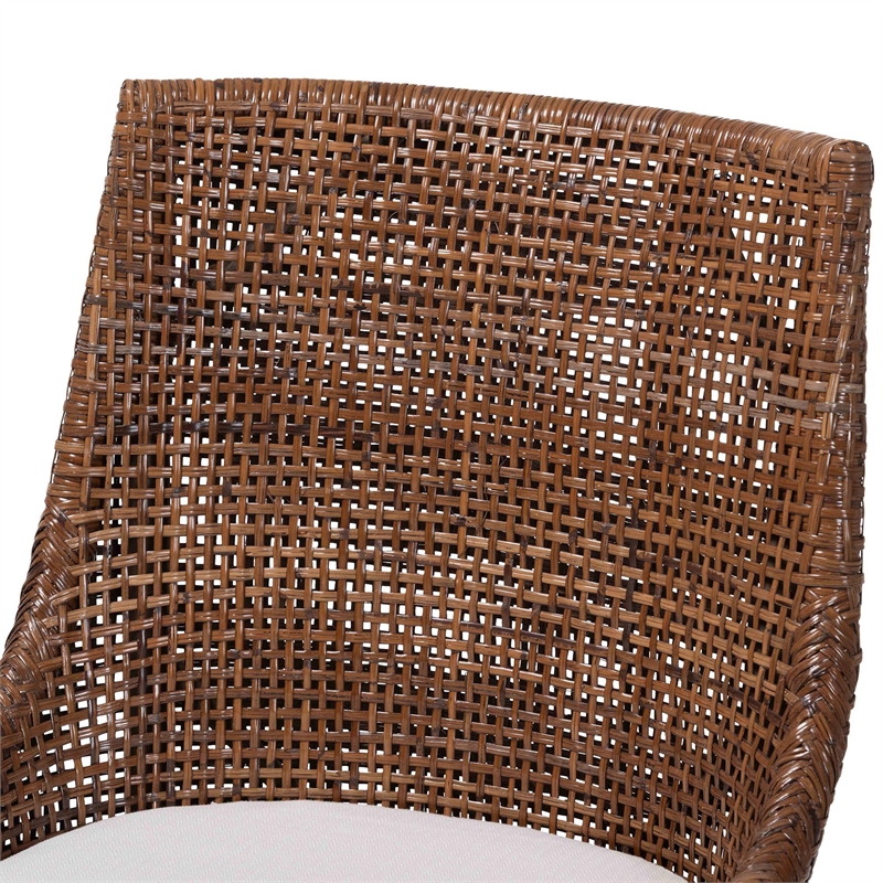 bali & pari Bella Swivel Rattan Counter Stool with Cushion Coffee Bean