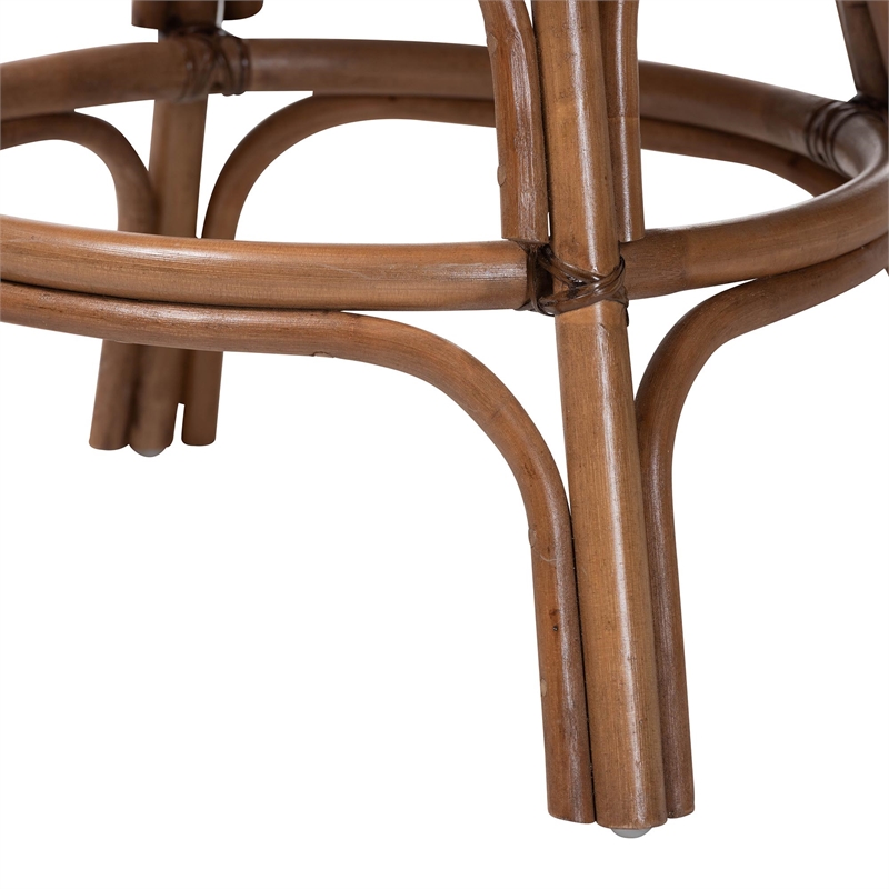 bali & pari Bella Swivel Rattan Counter Stool with Cushion Coffee Bean