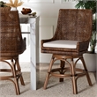 bali & pari Bella Swivel Rattan Counter Stool with Cushion Coffee Bean