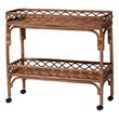 bali & pari Fumiyo Natural Rattan Kitchen Cart Wicker Two-Tier Serving Cart