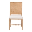 bali & pari Sandy Dining Chair Crafted Wood and Natural Rattan Side Chair