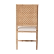 bali & pari Sandy Dining Chair Crafted Wood and Natural Rattan Side Chair