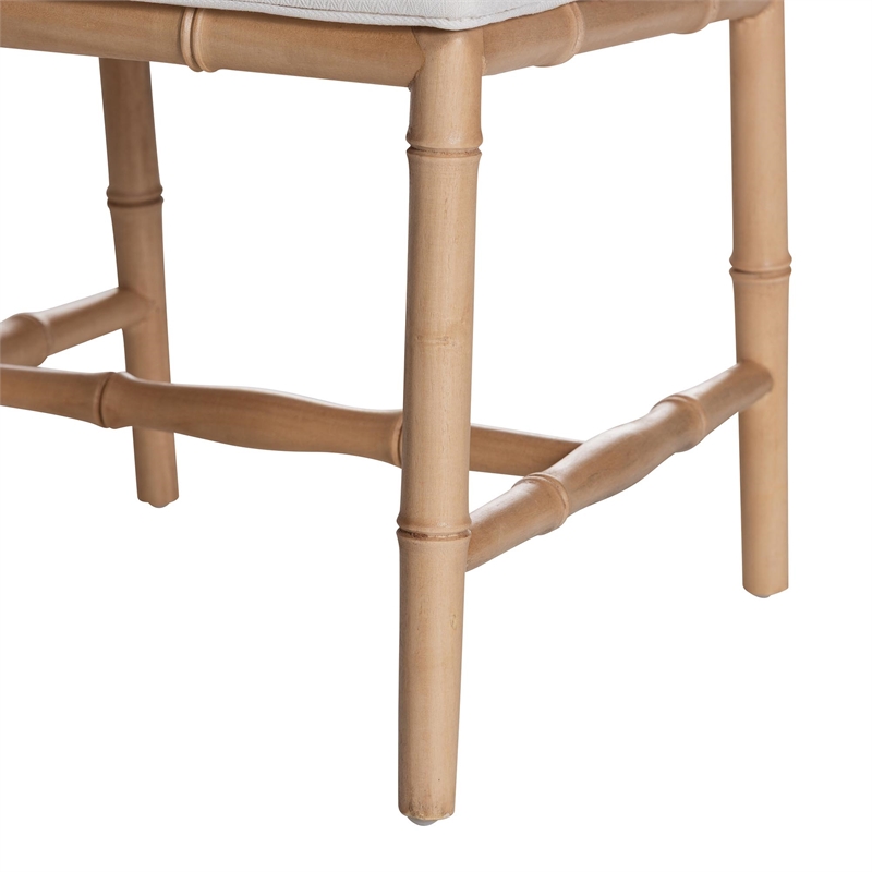 bali & pari Sandy Dining Chair Crafted Wood and Natural Rattan Side Chair