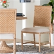 bali & pari Sandy Dining Chair Crafted Wood and Natural Rattan Side Chair