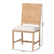 bali & pari Sandy Dining Chair Crafted Wood and Natural Rattan Side Chair