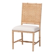 bali & pari Sandy Dining Chair Crafted Wood and Natural Rattan Side Chair