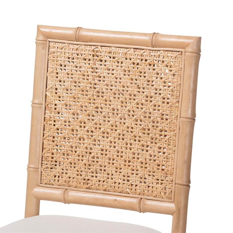 bali & pari Sandy Counter Stool Crafted Wood and Natural Rattan Lounge Seating