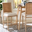 bali & pari Sandy Counter Stool Crafted Wood and Natural Rattan Lounge Seating