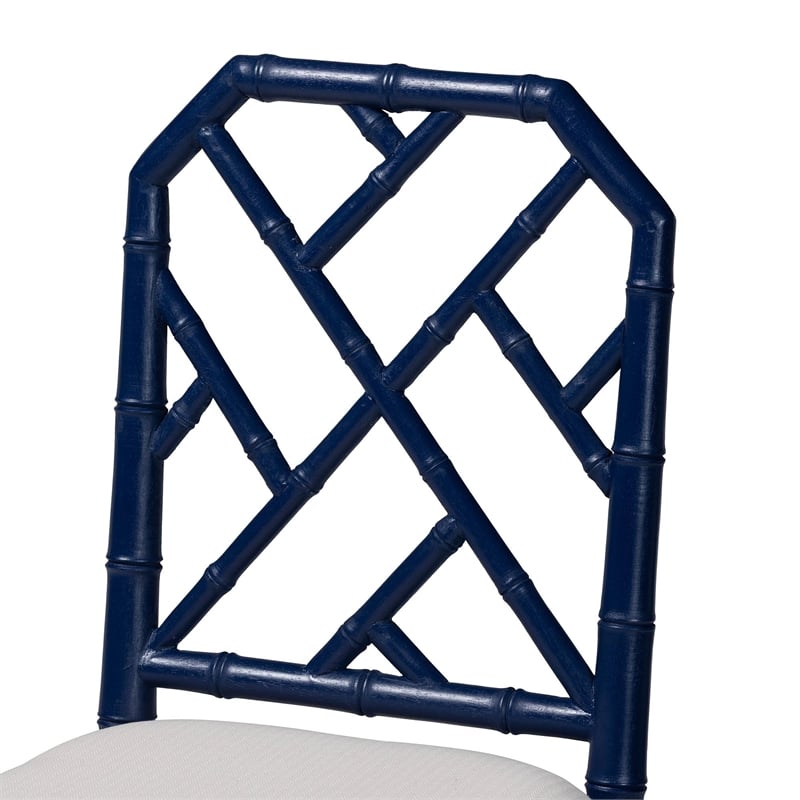 bali & pari Sergio Wood Counter Stool Chippendale Kitchen Seating Navy Blue
