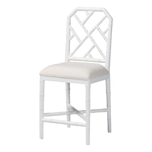 bali & pari Sergio Wood Counter Stool Chippendale Kitchen Island Seating White
