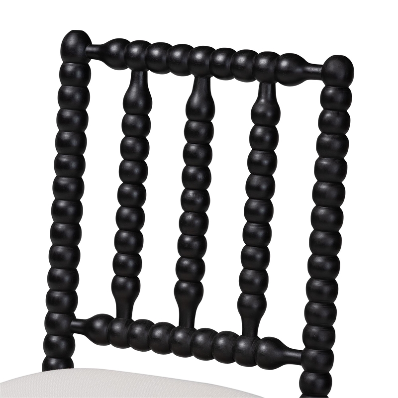 bali & pari Deya Bobbin Counter Stool Sculptural Wood Kitchen Seating Black