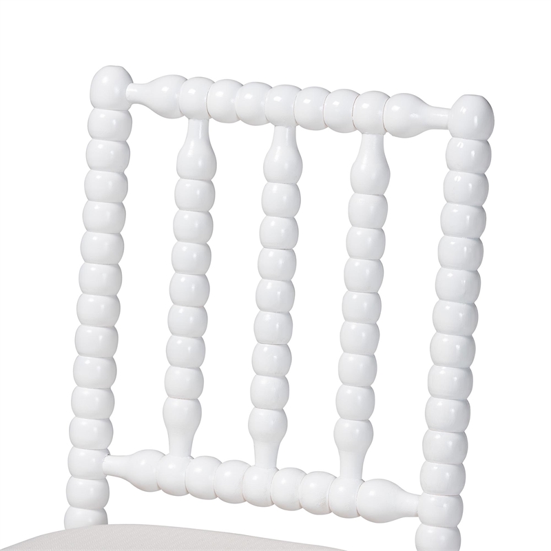 bali & pari Deya Bobbin Counter Stool Sculptural Wood Kitchen Seating White