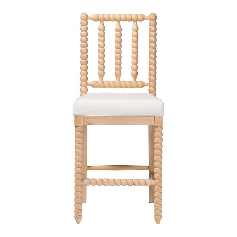 bali & pari Deya Bobbin Counter Stool Wood Kitchen Seating Natural Brown