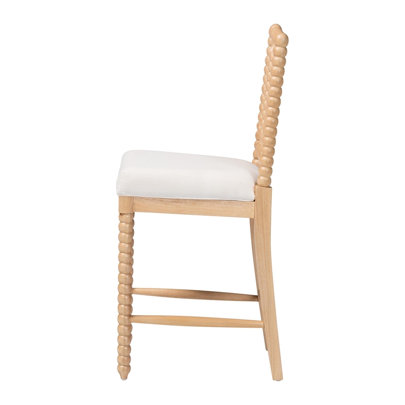 bali & pari Deya Bobbin Counter Stool Wood Kitchen Seating Natural Brown