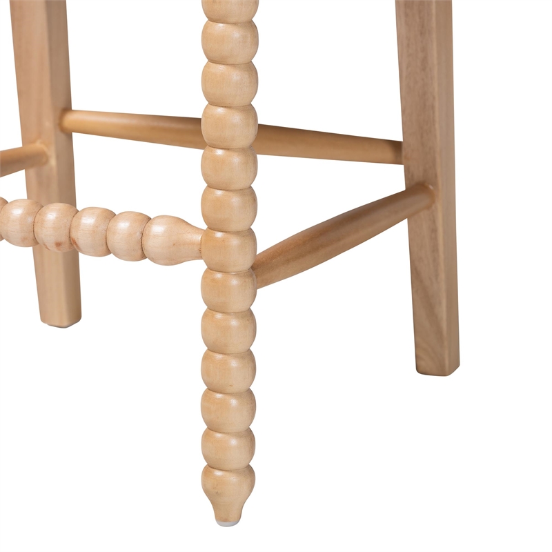 bali & pari Deya Bobbin Counter Stool Wood Kitchen Seating Natural Brown