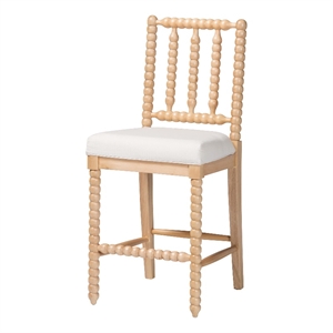 bali & pari Deya Bobbin Counter Stool Wood Kitchen Seating Natural Brown