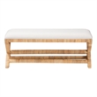 bali & pari Christy Natural Rattan Bench Hand Wrapped Wicker Accent Seating