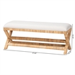 bali & pari Christy Natural Rattan Bench Hand Wrapped Wicker Accent Seating