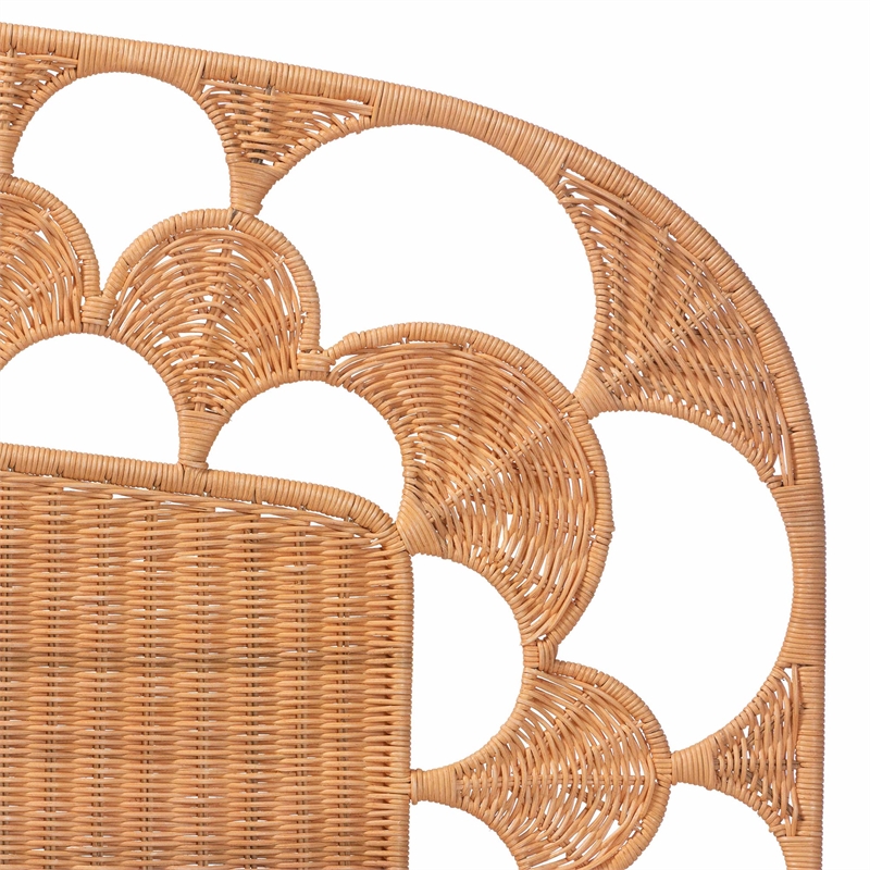 bali & pari Felician Natural Rattan Standalone Headboard Panel Headboard Queen