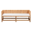 bali & pari Vivan Natural Rattan Bench Handwoven Wicker Accent Seating