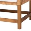 bali & pari Vivan Natural Rattan Bench Handwoven Wicker Accent Seating