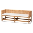 bali & pari Vivan Natural Rattan Bench Handwoven Wicker Accent Seating