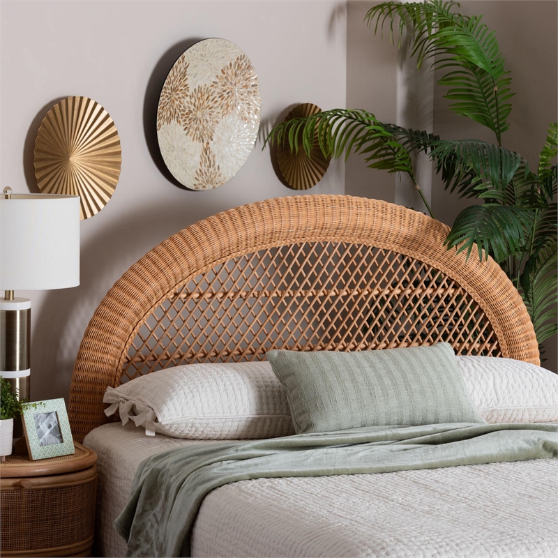 bali & pari Harini Natural Rattan Standalone Headboard Panel Headboard King