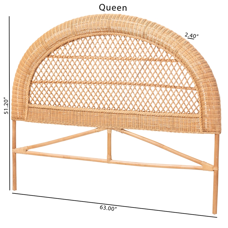 bali & pari Harini Natural Rattan Standalone Headboard Panel Headboard King