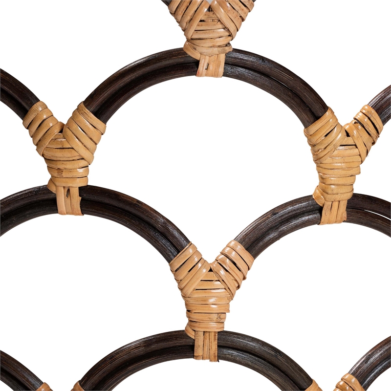 bali & pari Veneto Natural Rattan Dining Chair with Scalloped Back