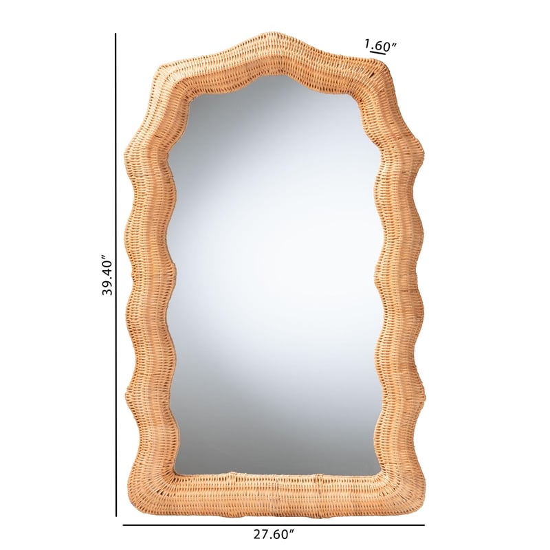 bali & pari Daray Scalloped Natural Rattan Wall Mirror