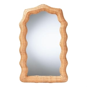 bali & pari Daray Scalloped Natural Rattan Wall Mirror
