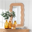 bali & pari Drucilla Fluted Natural Rattan Scalloped Wall Mirror